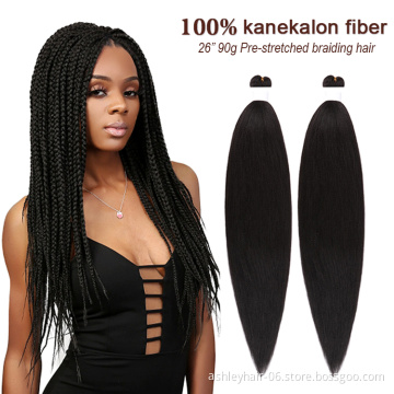 100% Kanekalon Private label Pre-Stretach Prestretched Pre Stretched Braid Braiding Hair Wholesale Synthetic Hair Extension